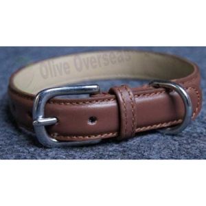 buy genuine leather dog collars with cushioned padding for extra comfort in attractive leathers quality hardware in different metal finishes available online