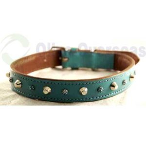 buy collars and leash for medium to Large dogs with cushioned Leather pad for extra comfort to your pet decorative motif styling for a good looking collar available in a variety of colours with negotiable moq depending upon quantum of order online