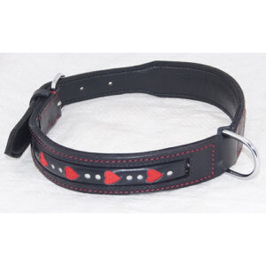 buy genuine leather red heart cut out collar soft padded lining