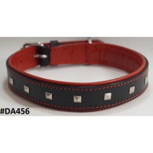 buy black and red dog collars with square motif
