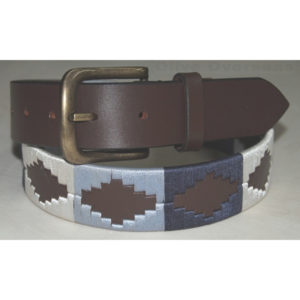 buy genuine leather polo design belts in multi-color thread weave with unique combination of shades in 3 mm gauge buffalo oiled leather in waist size from prong 100 cm to 115 cm hand crafted with good quality zinc brass buckles available in a variety of metal finishes product branding available online