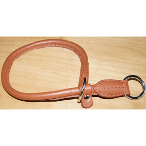 Rolled Leather Choke Collar with adjustable lock available in wholesale online