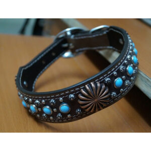 buy stylish bold dog collar in harness leather heavy duty