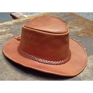 Cognac cowboy leather hat